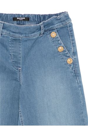 blue cotton trousers BALMAIN PARIS KIDS | BY6C10Z3664619